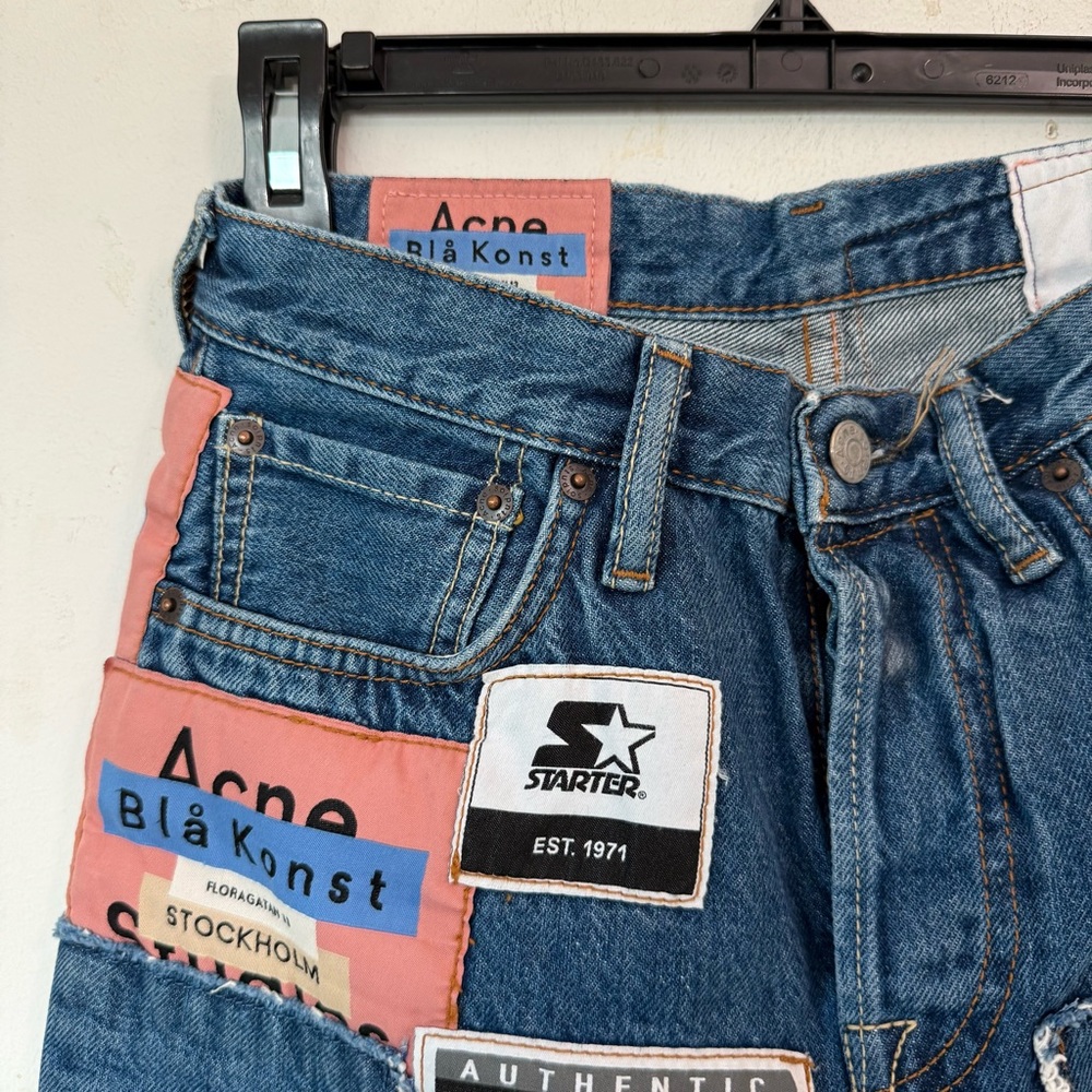 Acne Studios X Starter Patchwork Denim Jeans With… - image 3